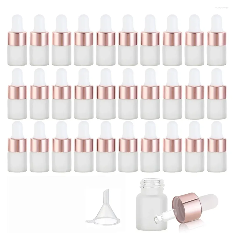 Frascos de armazenamento 10pcs/30pcs 2ml 3ml 5ml frasco conta-gotas de vidro fosco mini óleo essencial recipientes cosméticos vazios amostra perfume