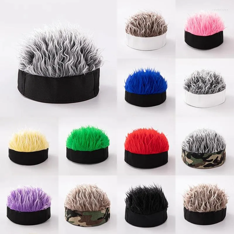 Beralar 1pcs Erkek Kadın Nefes Alabilir Yumuşak Beanie Peruk Beyzbol Kapağı Eğlence Kısa Saç Kapakları Parti Toupee Şapkaları Açık