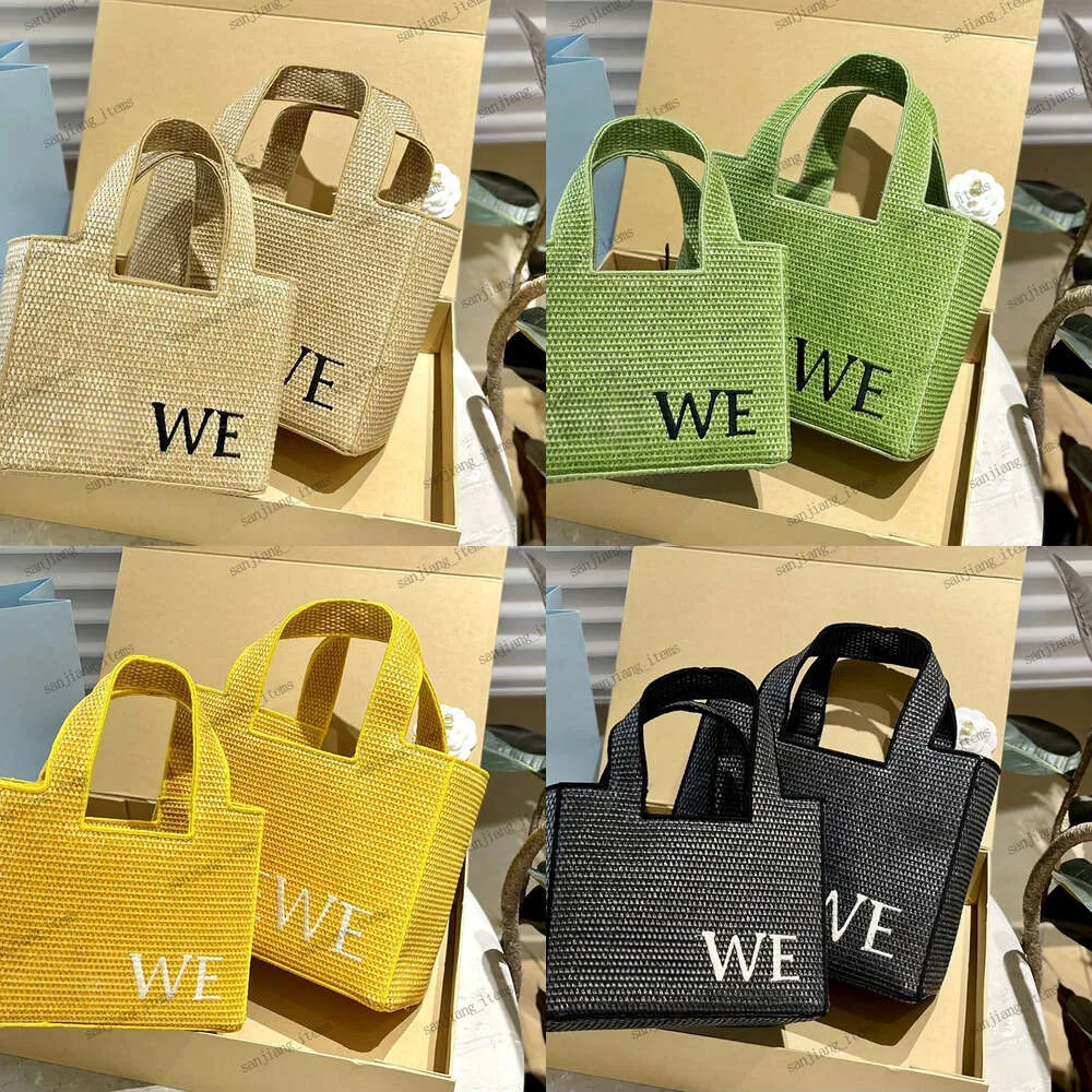 Women's 2 size Raffias Font tote medium Basket Bags 2Way Shoulder Ladies mens luxury designer Shoulder embroidery Letters Large shopping totes Clutch Beach handbags