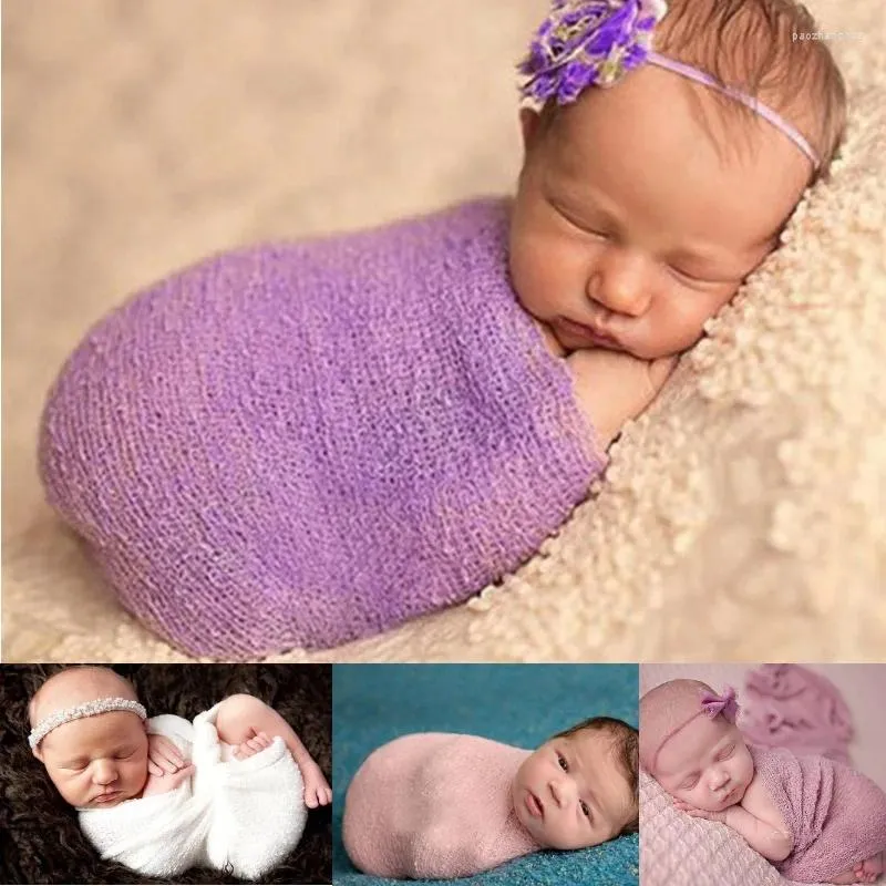Dekens Baby Girl Pography Props Accessorie geboren bedwraps babykleding babykleding ontvangt Swaddling Sleeping Sack
