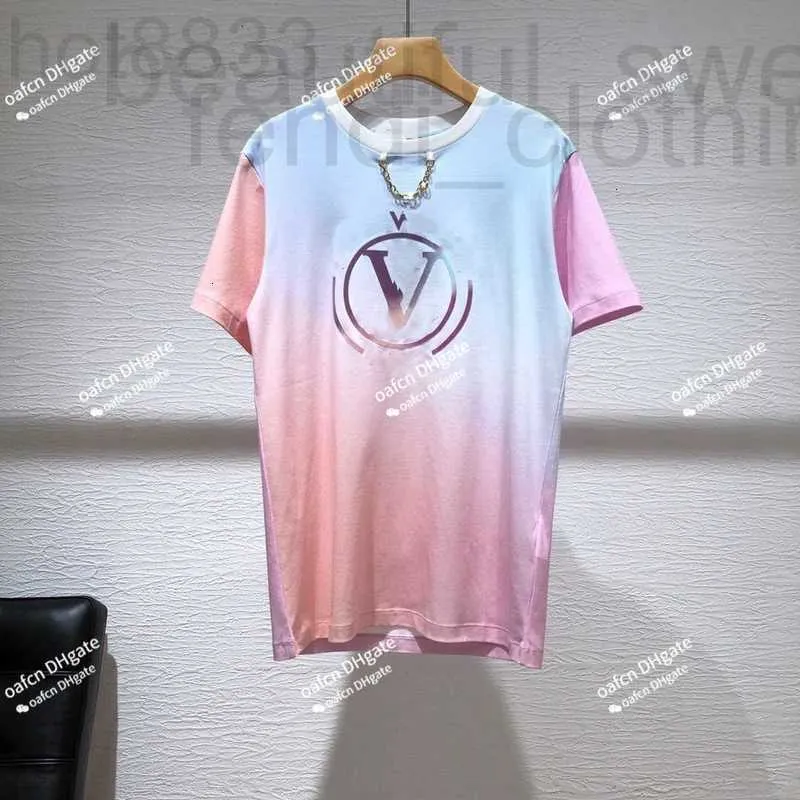 Heren T-shirts designer Designer T-shirts Dames Hoogwaardig Gradiënt Kleurrijk Shirt met korte mouwen Hiphop Zomerserie RILS 6RHB GLIP