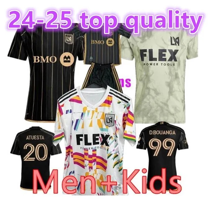 Fan- och spelare version 24 25 LAFC Soccer Jerseys 2024 2025 Vela Chiellini Acosta D.Bouanga Kaye Rossi Los Angeles FC Football Shirts Kids Kit C.OLivera8899