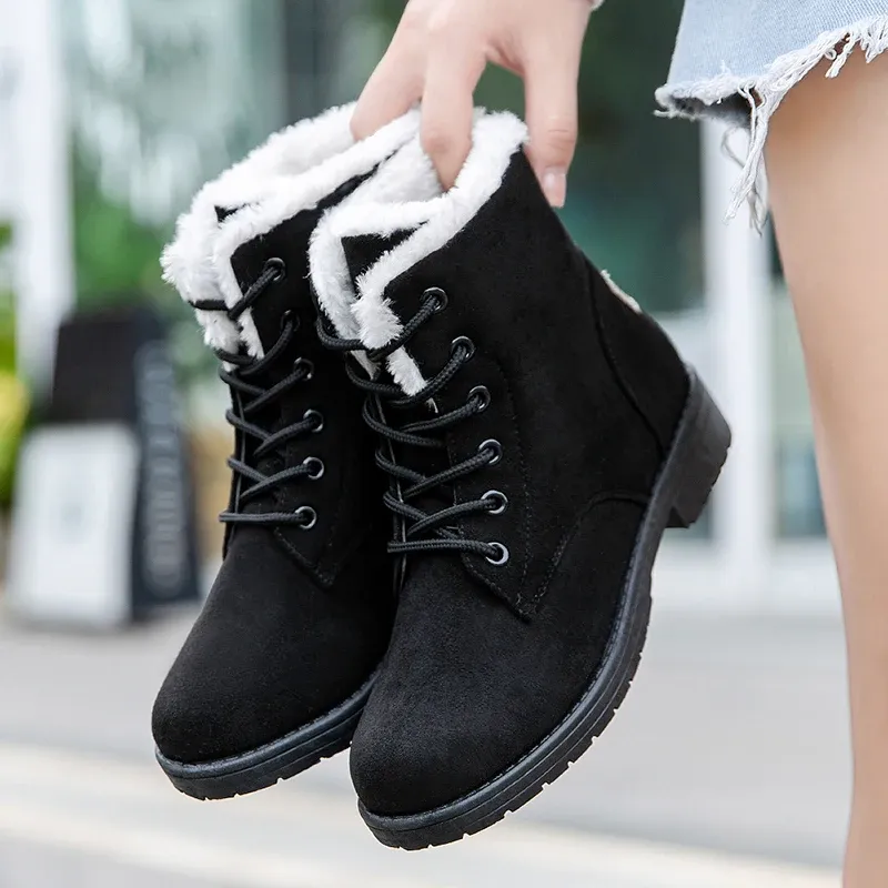 Boots Femme Boots Snow New Shoes for Women Laceup Bot's Boots Flat Ankle Boots plateforme