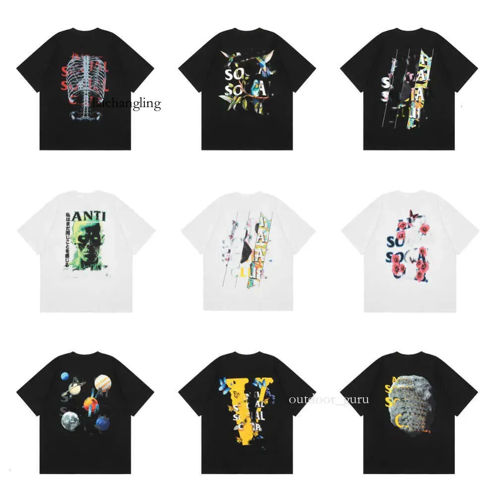 Tasarımcı Antisosyaller T-Shirt Modaya Marka Erkekler ve Kadınlar Saf Pamuk High Street Man Tshirt Kulübü Gömlek Beden Toptan Gençlik Erkek Gömlekler 419