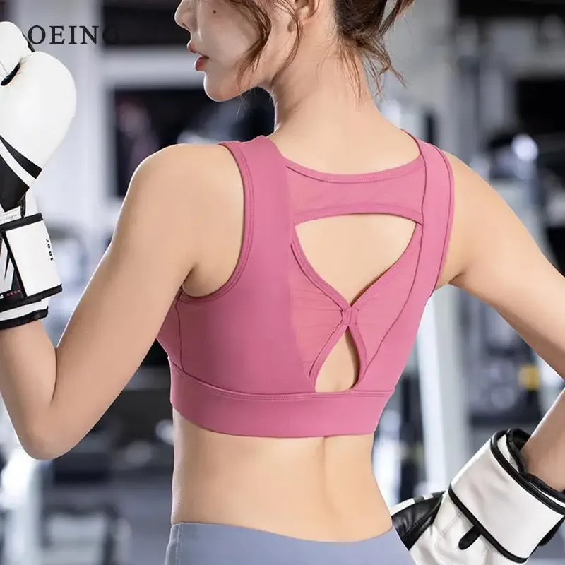 Bras Vrouwen Mesh Yoga Bh Gym Workout Ademend Sexy Vest Schokbestendig Push Up Running Sport Bh Fitness Casual Crop Top Sportkleding