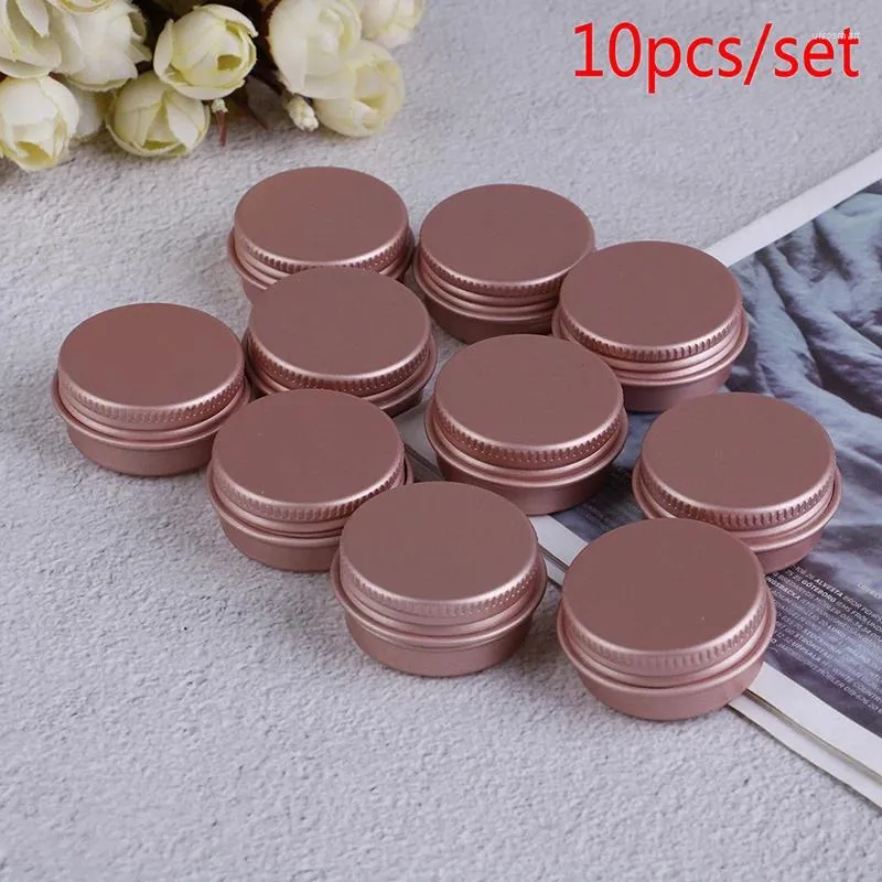 Vorratsflaschen 10ps Augencreme Haarspülung Dose Kosmetik Metall 10g Rosa Leere Aluminiumtopf Gläser Behälter mit Deckel Schönheitsprodukte