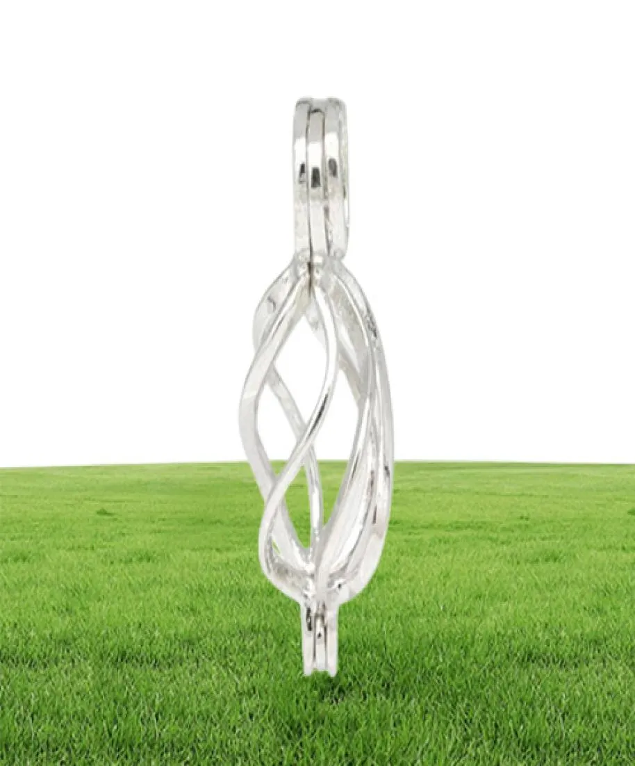 18KGP ed Cage Medaillon Sterling Zilveren Parel Kristal Gem Bead Cage Hanger Montage voor DIY Mode-sieraden Charms P338758936