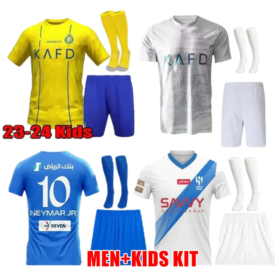 kids football kits Al Nassr FC soccer Jerseys Ronaldo 2024 CR7 Gonzalo Martinez Talisca Ghislain Konan Vincent Aboubakar men Football shirt Al-Nassr FC Soccer shirt