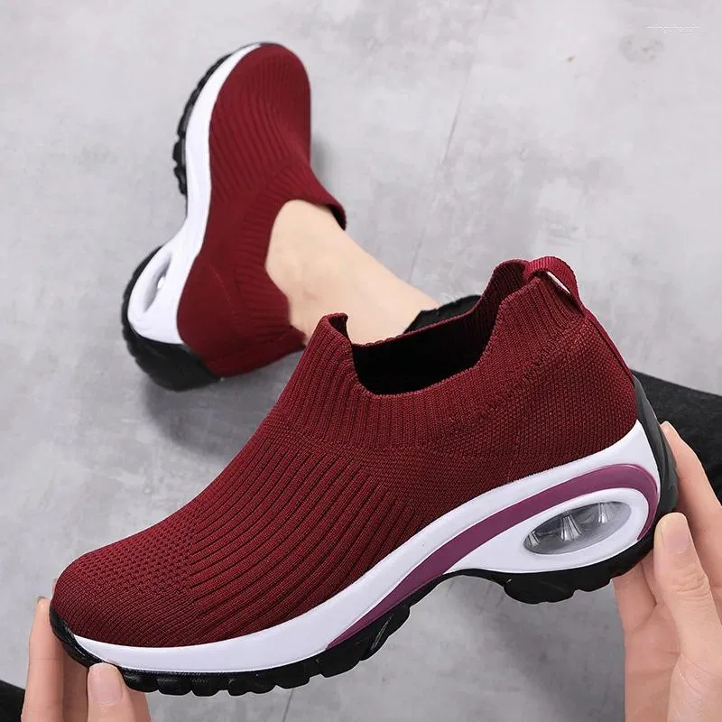 Casual Schoenen Damesmode Wedge Platform Sneakers Vrouwelijke Sport Dames Luchtkussen Running Mesh Ademend Groothandel