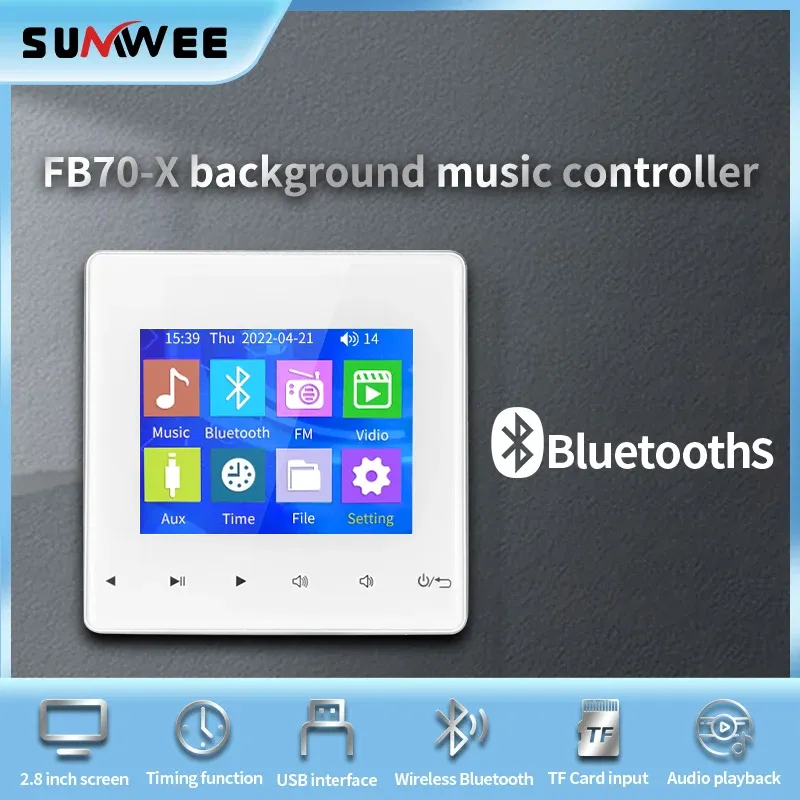 Luidsprekers Home Bluetooth Wall versterker Achtergrond Muziek Hostbesturingssysteem Mini Touch Key plafondluidspreker audiopaneel U schijf en TF -kaart