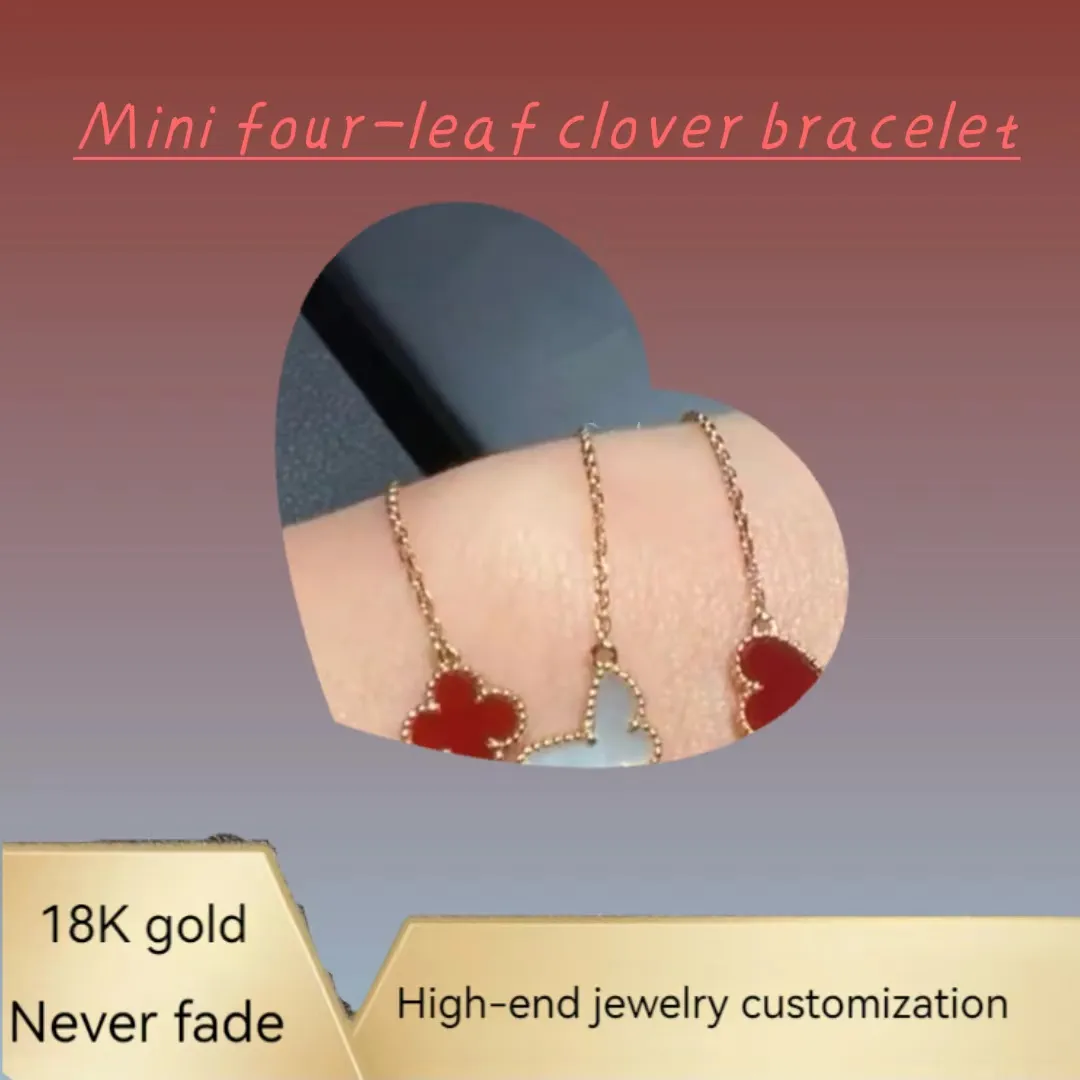Pulseira vip personalizada trevo de quatro folhas feminina pingente de ouro 18k para joias pulseira trinity diamante noivado