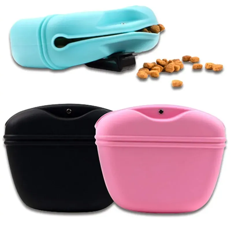 Portable Dog Training Waist Bag silicone Feeders Treat Snack Bait Dogs Obedience Agility Outdoor Food Storage Pouch Food Reward Waist Bags