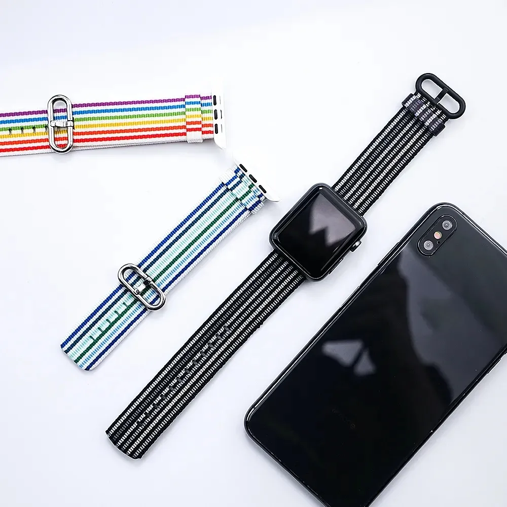 Cinturino Nato moda per cinturino Apple Watch pulsaira apple watch 5 4 3 2 1 44mm 40mm correa cinturino in nylon intrecciato cinturino iwatch 42mm 38mm cinturino cinturino