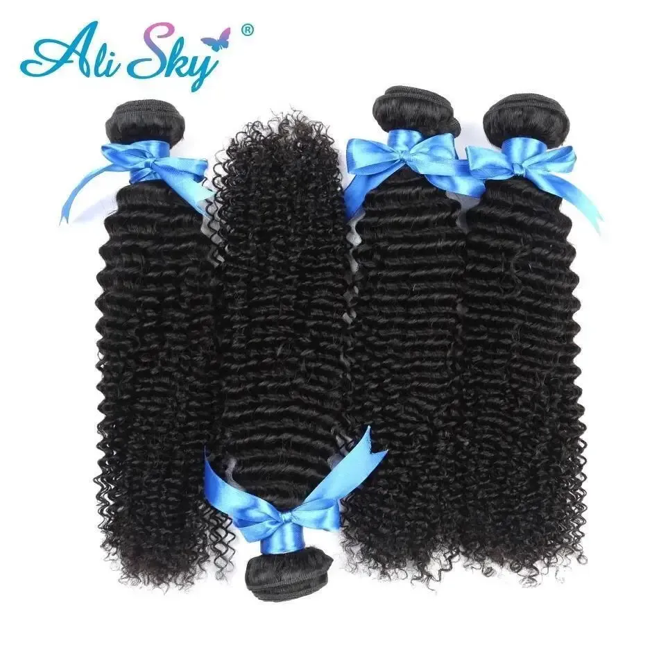 Écouteurs ALISKY HEIRS AFRO PECHING CURLY BUNDLES BRÉSILIAN TEAVER HUMAINS POUEURS REMY CHEAUX EXTENSES NATURELS HEUR