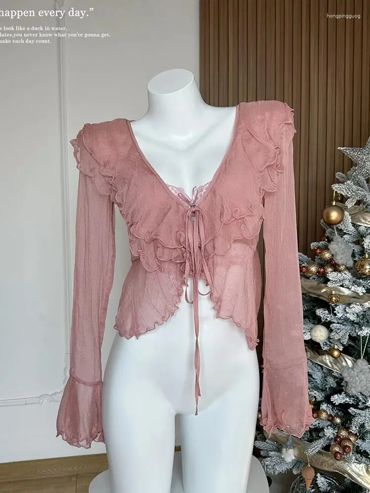 Débardeurs pour femmes tenues de haute qualité 2 pièces jupe ensemble Gyaru doux camisole dentelle broderie romantique rose hauts jusqu'à taille haute rue