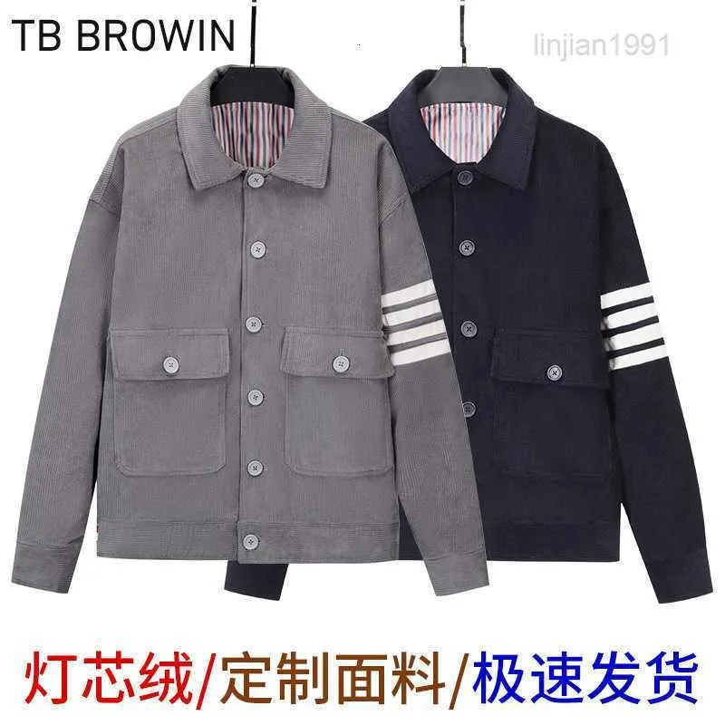 Мужские куртки BROWIN TB вельветовая полосатая куртка Корейская повседневная куртка с утолщенными лацканами с четырьмя полосками