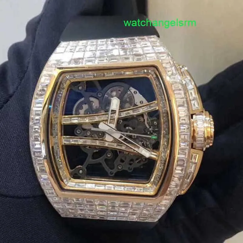 Montre RM montre suisse montre tactique série RM61-01 manuel 50.23*42.7mm RM6101 fond en or Rose serti de diamant T de luxe