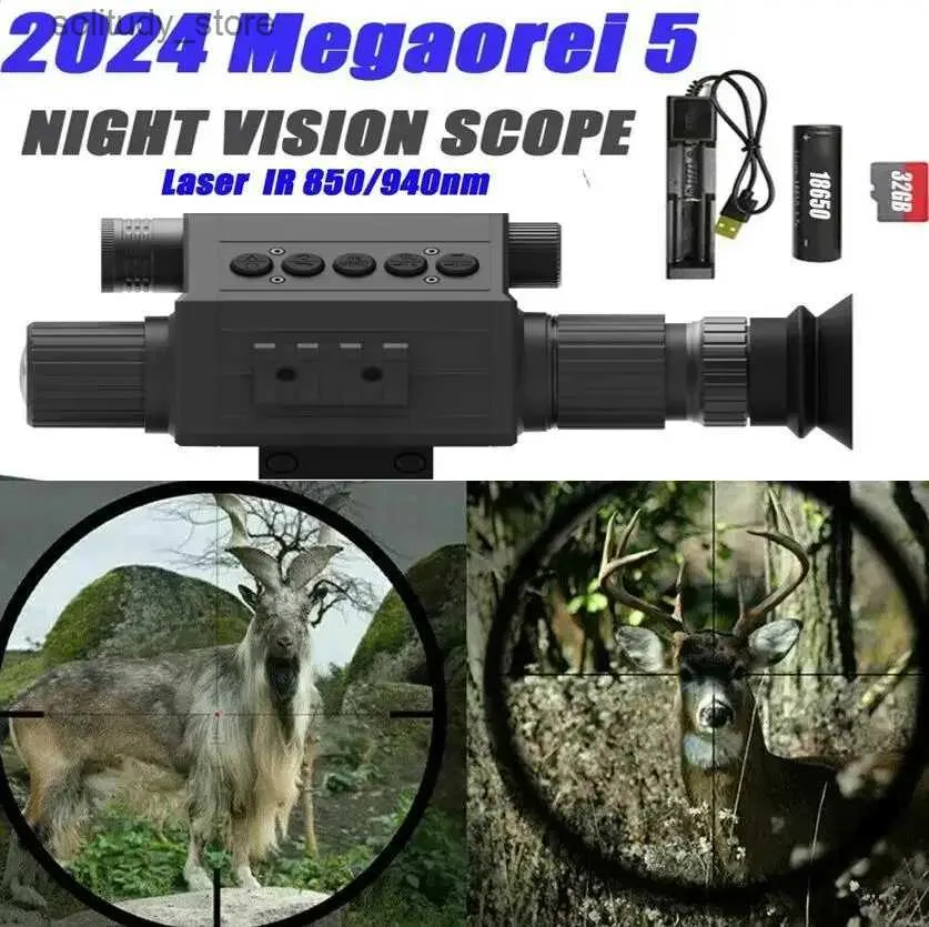 ハンティングトレイルカメラ2024 Megaorei 5ナイトビジョン1080p高解像度ハンティングカメラカムカメラポータブルリアビューアドオンQ240321