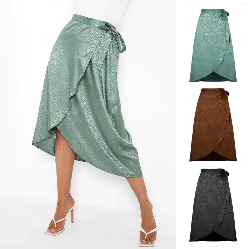 Юбки женские жаккардовые асимметричные юбки-миди летние женские со шнуровкой на талии LDY-WW4876