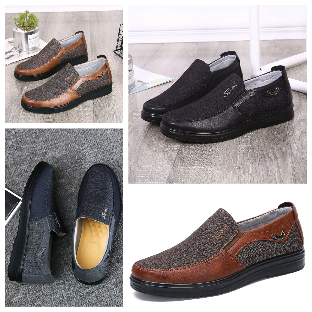 Shoes GAI sneaker sport Cloth Shoe Men Single Business Low Top Shoe Casual Soft Sole Slippers Flat Men Shoe Black whites comforts soft big size 38-50