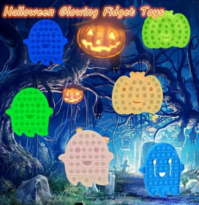 Wholesale Halloween Glowing Toys Finger Bubble Educational Toy Christmas Sensory Anxiety Stress Reliever Kids Adult for Family Birthday Gifts8743849
