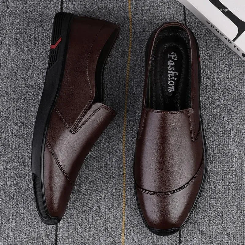 Casual Shoes 2024 Spring Autumn Versatile Men's Black Loafers Soft Sole Comfortable Flat Commuting Working Driving