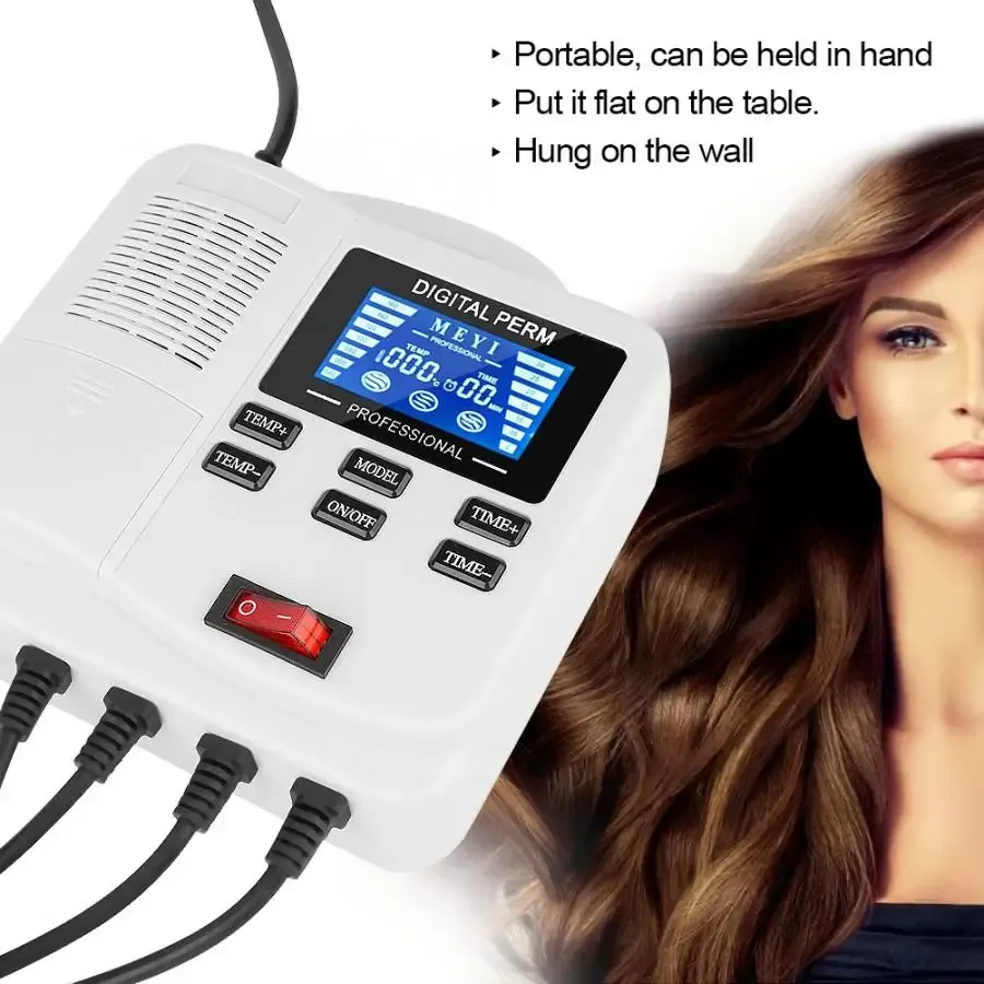 Verktyg Small Portable Digital PTC Heating Hair Perm Machine med 25st Hair Roller Frisör Styling Tools for Salon Barber Shop