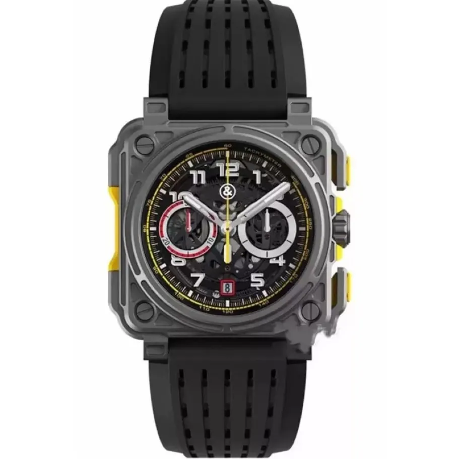 Zegarek BR Model Sport gumowy zestaw obserwacyjny kwarc bell luksusowy wielofunkcyjny zegarek biznesowy stal nierdzewna Man Ross Wristwatch225b