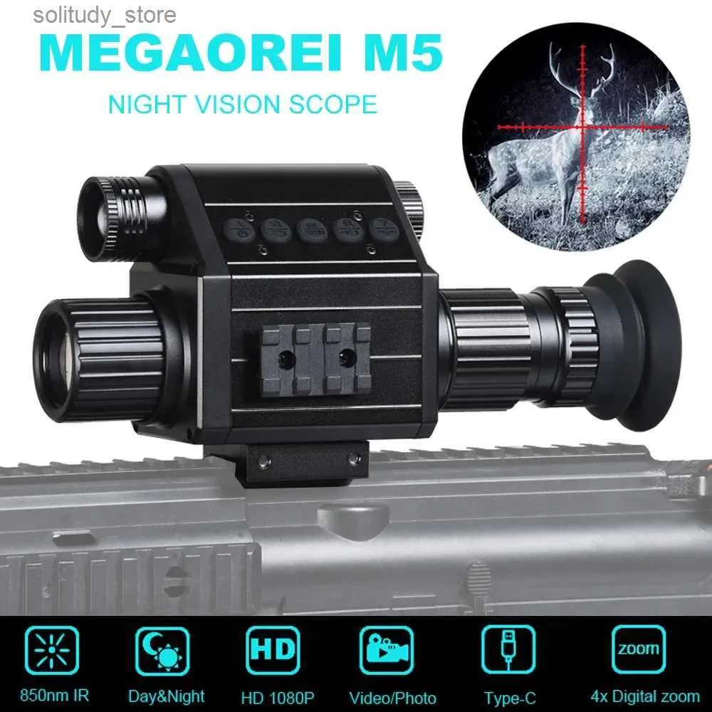 Cámaras de rastreo de caza Megaorei M5 Visión nocturna infrarroja SLR Cámara de caza Alta definición 1080P Grabación de fotos y video Rifle de visión nocturna Máquina todo en uno Q240321