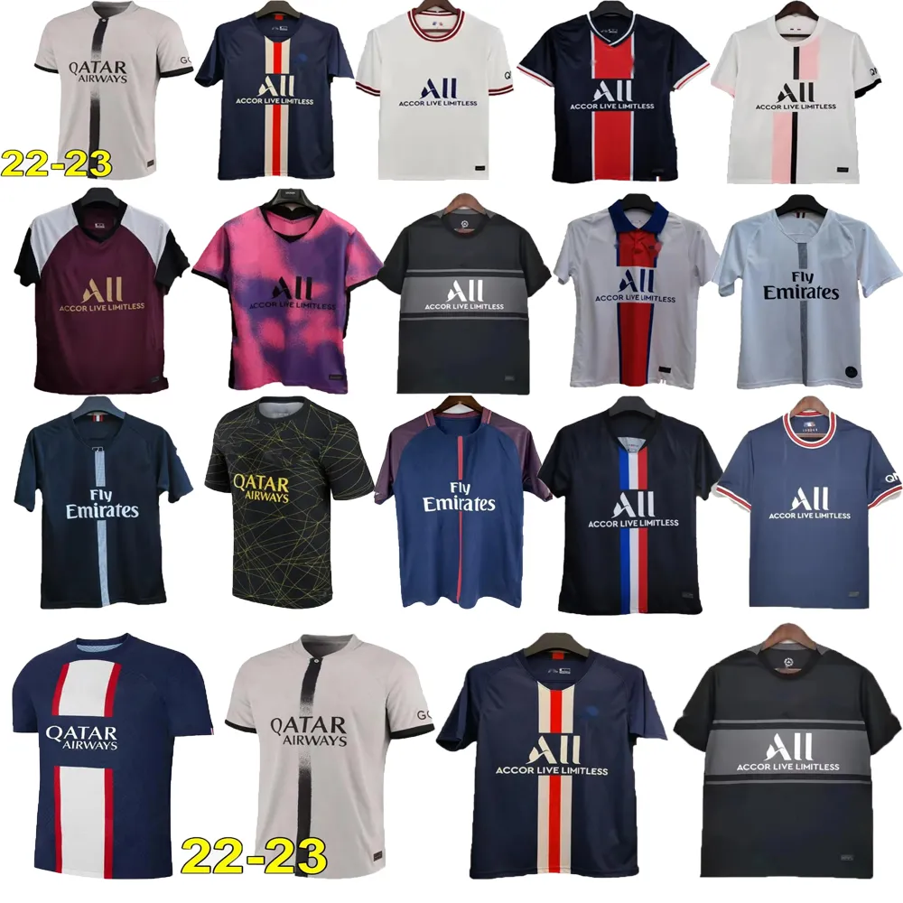 Classico retrò 18 19 20 21 Maglie da calcio Parigi VERRATTI DI MARIA LAVEZZI DRAXLER CAVANI KIMPEMBE MBAPPE T.SILVA DANI ALVES MATUIDI LUCAS maglia da calcio Uomo