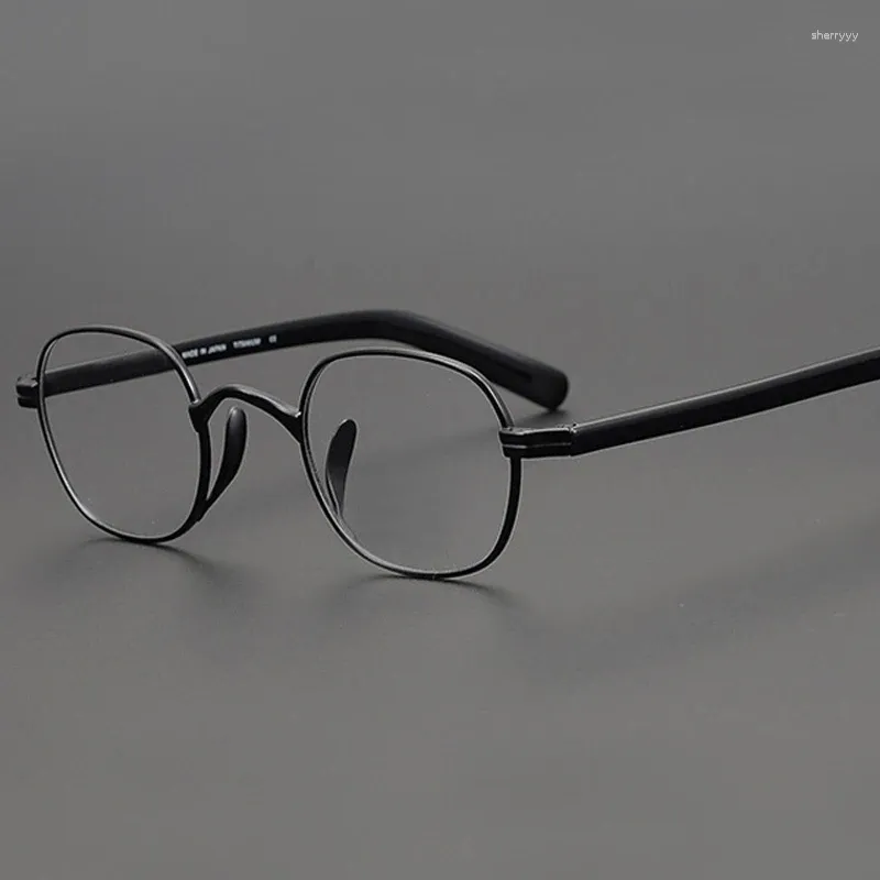 Güneş Gözlüğü Çerçeveleri Japon Marka Tasarımı Titanyum Reçeteli Gözlükler Erkekler Vintage Square Optik Gözlükler Çerçeve Kadınlar Klasik Myopia