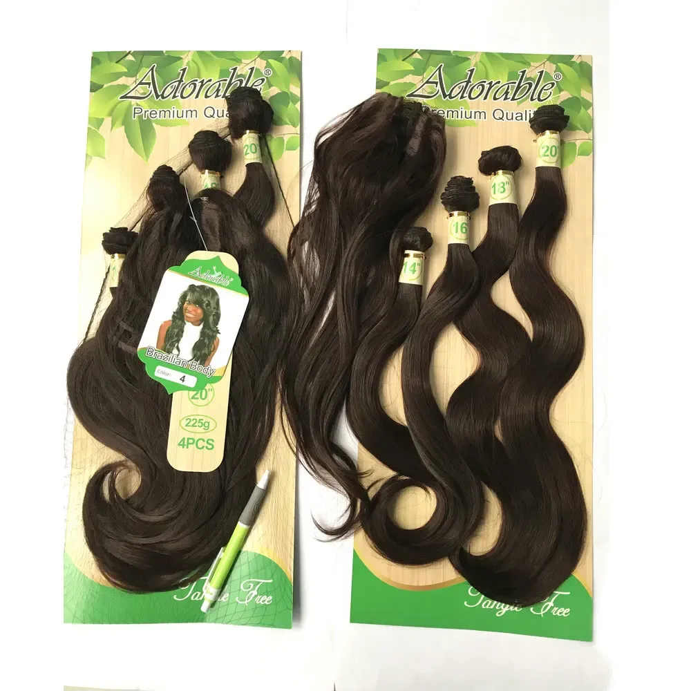 Pacote adorável pacote completo 4 + 1 cabelo tece, ombre exatamente dois tons ouro profundo brawn t1bbug cor pacotes de cabelo franja corpo brasileiro 4 pçs