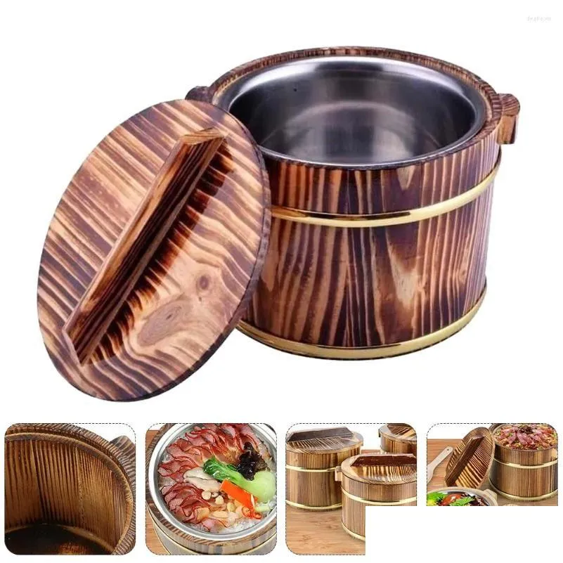 Serviessets Vat Rijst Tofu Kom Huishoudelijk Vat Unieke Emmer Duurzaam Houten Praktisch Creatief Sushi Containers Drop Delivery Ho Ot3Ln