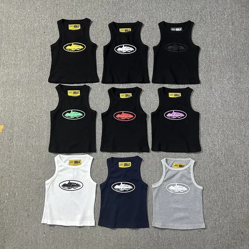 24SS US Europe Europe UK Style Women’s Basic Tank Top Sexy Girl Sextender Strendy Sports Inner Vest 0321