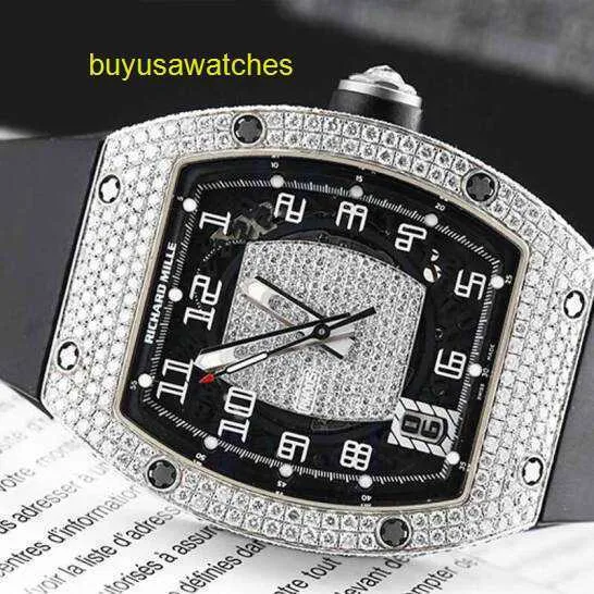 Herrenuhr, Damenuhr, RM-Armbanduhr, RM005, Einstiegsmodell, Platin-Rückseite, Diamanten, ausgehöhlt, Rm005