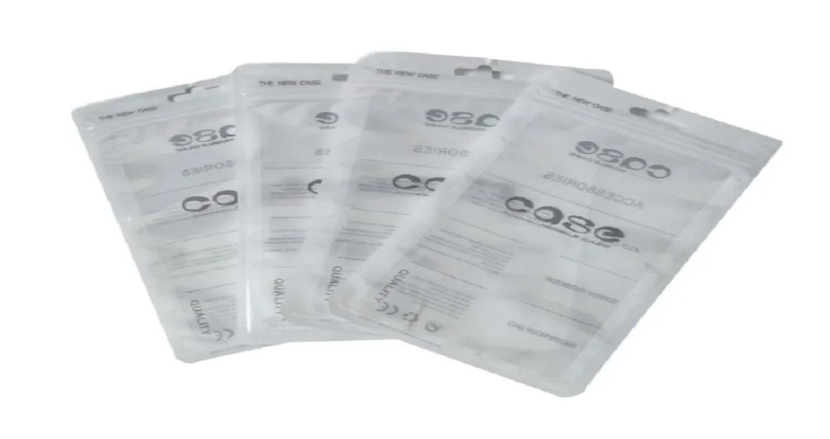 Emballage d'accessoires de téléphone portable à fermeture éclair blanche transparente Emballage OPP Sac en PVC pour étui Iphone 47 55 6 pouces Étuis en plastique poly bag4305747