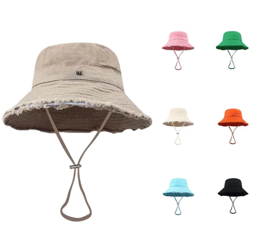 Chapeau de plage coloré de styliste, bonnet de luxe Bob à large bord, bonnet d'été pour femmes et hommes