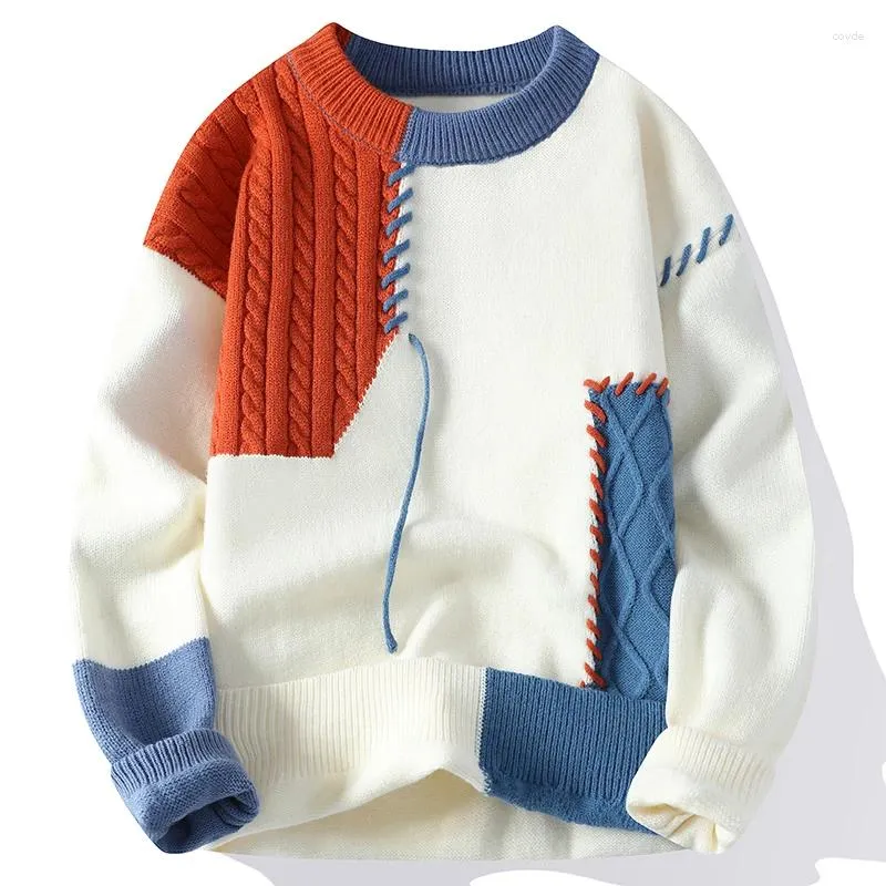 Мужские свитера, брендовая одежда, модный свитер, мужские мягкие, удобные уличные одежды, корейский дизайнер, весна-осень, вязаный пуловер для мужчин