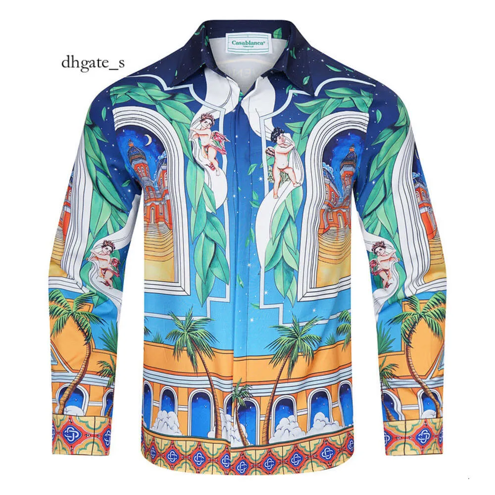 cosplay casablanca shirts Stijl Zomer Nieuw Product Starry Castle Losse heren- en dameskleding Veelzijdig modemerk Shirt met lange mouwen