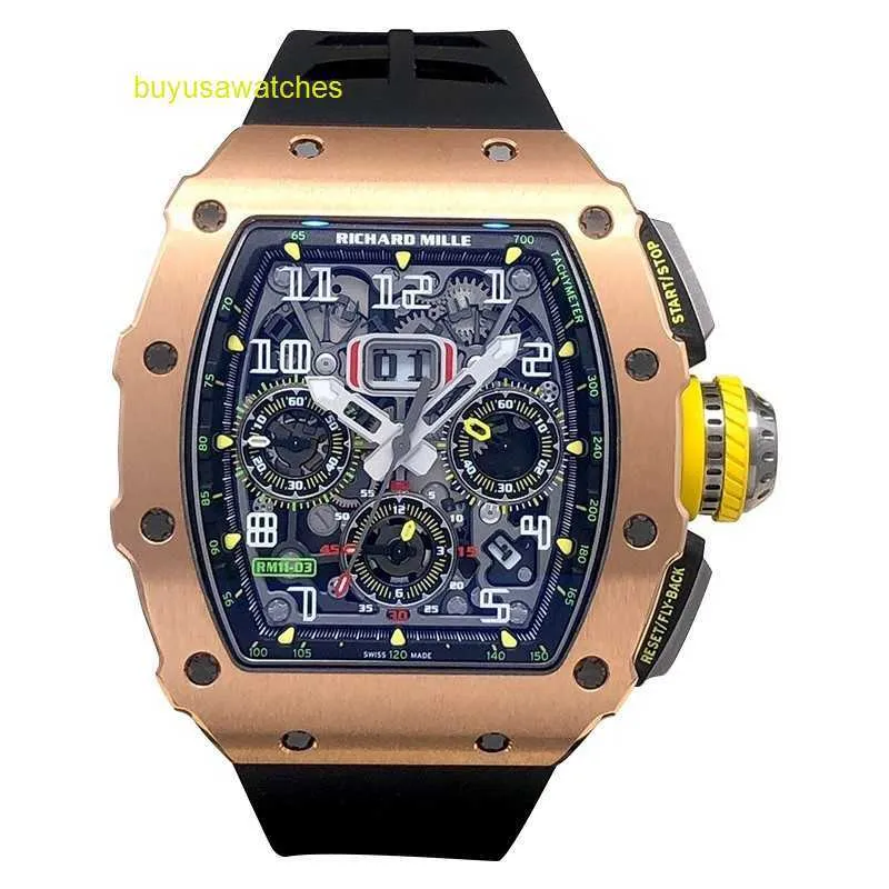 RM Watch Racing Watch Sports Watch RM11-03 Męskie satynowe matowe tytanowe materiały kalendarzowe