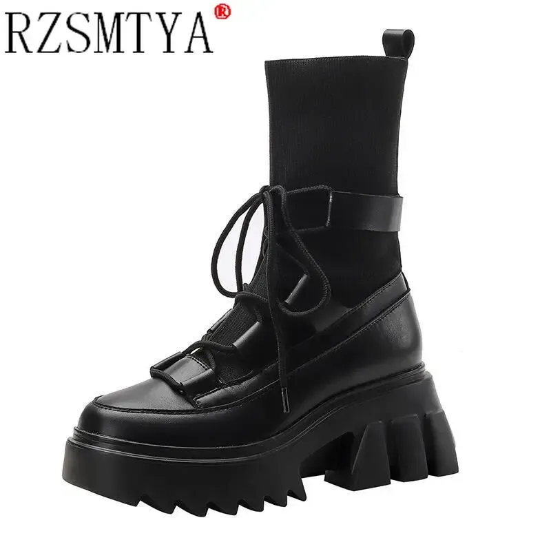 Stövlar Autumn Winter Boots Women's New Wild Fashion Casual High Ankle Boots For Women Zapatos de Mujer Womens Sneakers Shoes