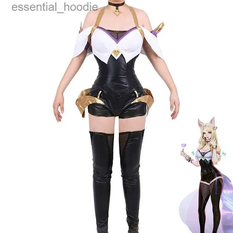 cosplay Anime Costumes KDA Ahri role-playing brings a girls nine tailed role-playing uniform Ahri one-piece dress Lolita tight fitting suit complete setC24321