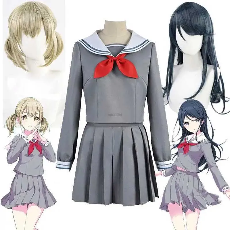 cosplay Anime Kostuums De rollenspel JK uniform project Sekais kleurrijke podium vitrines Azusa Kohane Hoshino Ichika matrozenuniform meisje pruik accessoiresC24321