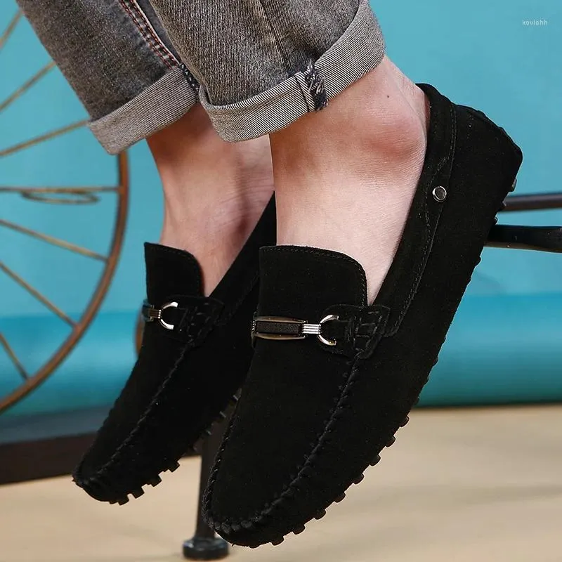 Casual Schuhe Mode Slip Auf Männer Müßiggänger Frühling Und Herbst Herren Mokassins Aus Echtem Leder Wildleder Männlichen Wohnungen Luxus Fahren