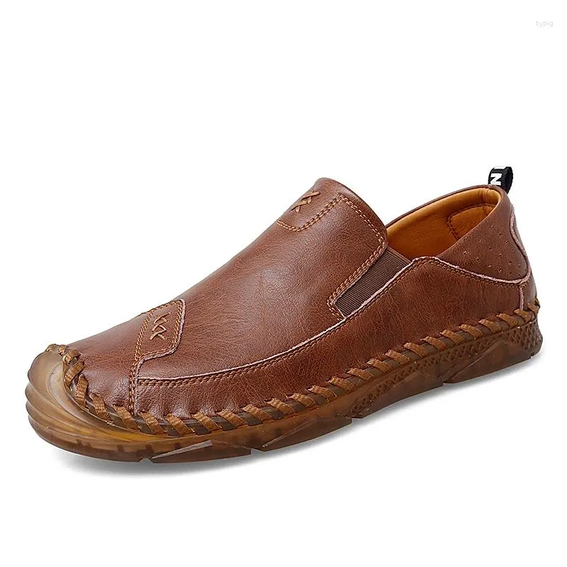 Scarpe casual Mocassini da uomo Mocassini di sicurezza sul lavoro Appartamenti Pescatore Slip on in pelle Low-top Primavera Punta tonda per uomo Fatto a mano Leisu