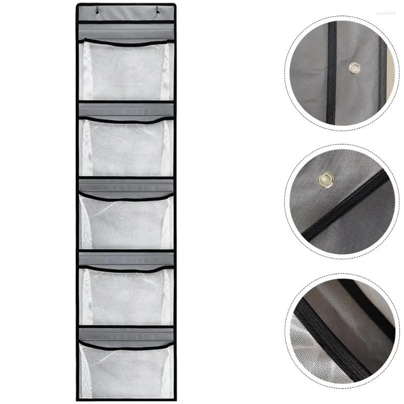 Storage Bags 5 Compartment Hanging Bag Wall Rolling Home Organizer Pockets Cabinet Hangers For Closet Ornament Non-woven Fabric