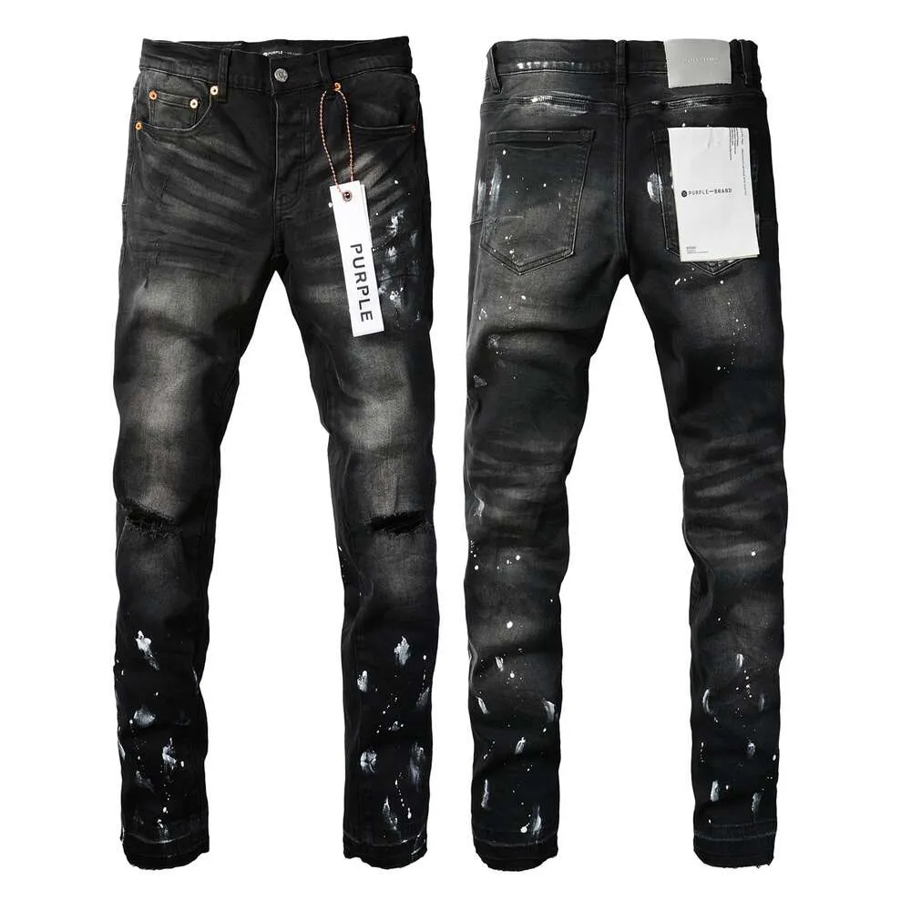 Lila Bxxxd Jeans American High Street Black Paint Distressed