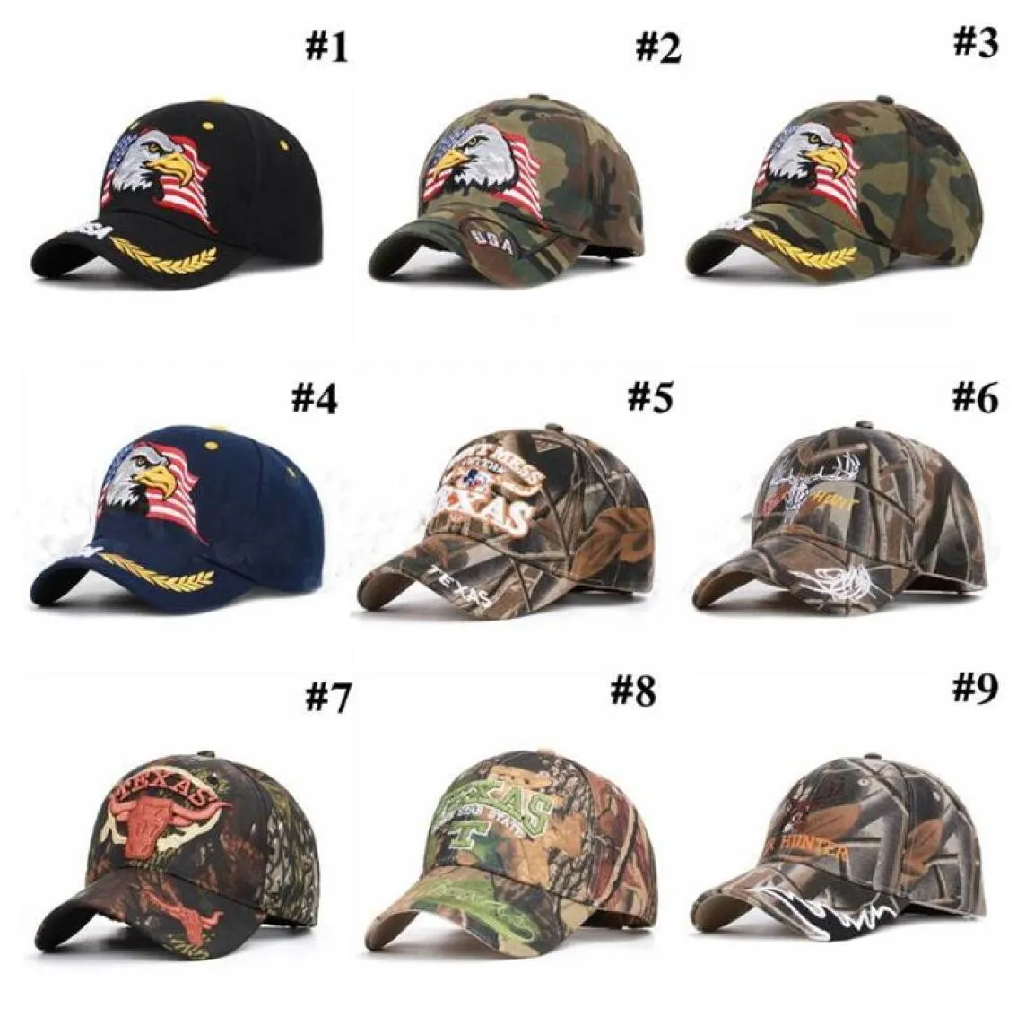 American Flag Baseball Cap Eagle Haft Snapback Camo Outdoor Sports HATS Wszechstronne na zewnątrz filtra przeciwsłoneczne Hat Zcgy16484140