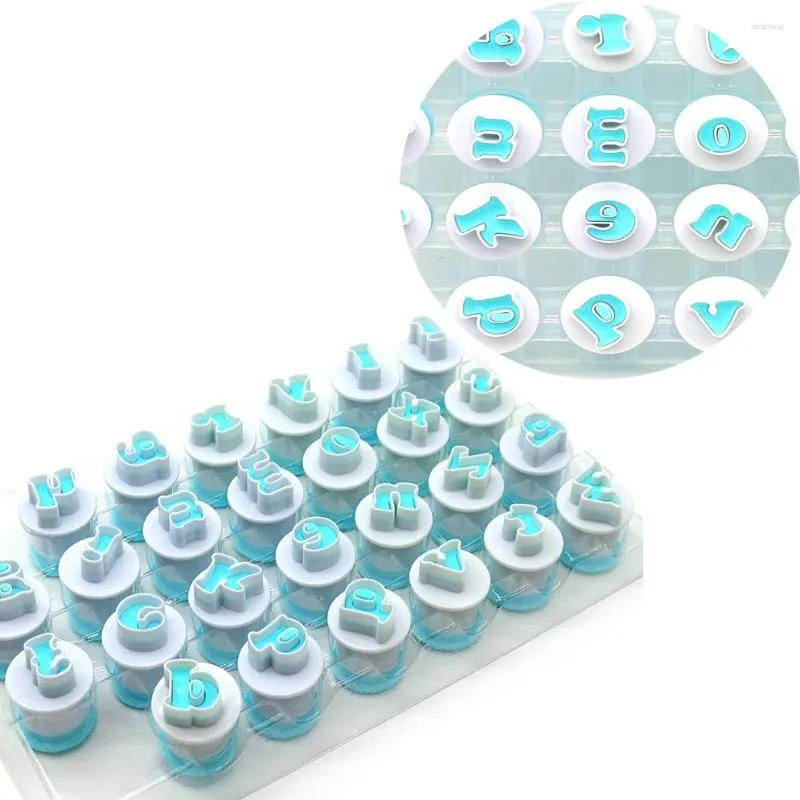 Baking Moulds 26 Upper&Lowercase Alphabet Cookie Cutter Plastic Capital Letters Fondant Cupcake Mold Cake Decoration