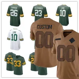 2023 new Football Jersey ``Packers``custom 9 Christian Watson 12 Aaron Rodgers 33 Aaron Jones 28 AJ Dillon 10 Love 18 Randall Cobb 7 Quay Walker 4 Brett Favre